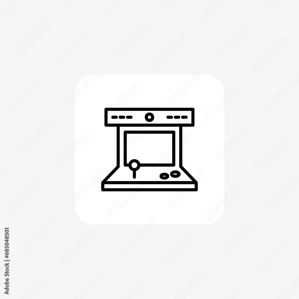 Retro, arcade, games, machine, joystick Line Icon, Outline icon, vector icon, pixel perfect icon Retro, arcade, games, machine, joystick Line Icon, Outline icon, vector icon, pixel perfect icon