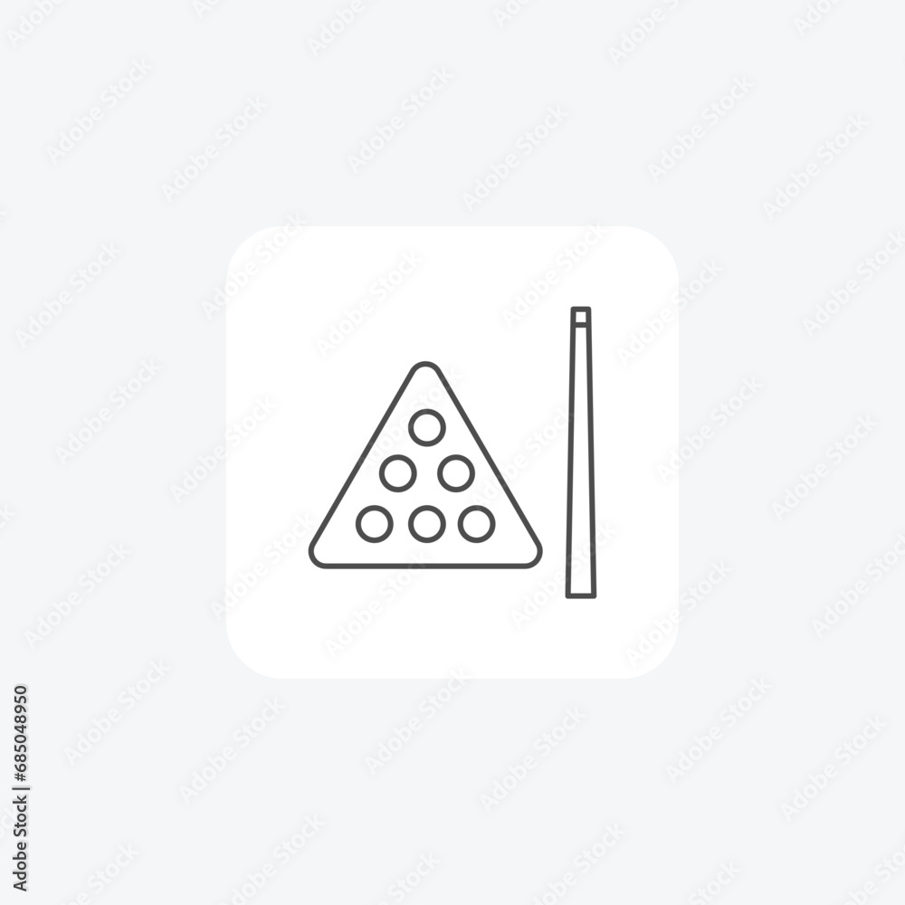 Pool games, thin line icon, grey outline icon, pixel perfect icon Pool games, thin line icon, grey outline icon, pixel perfect icon