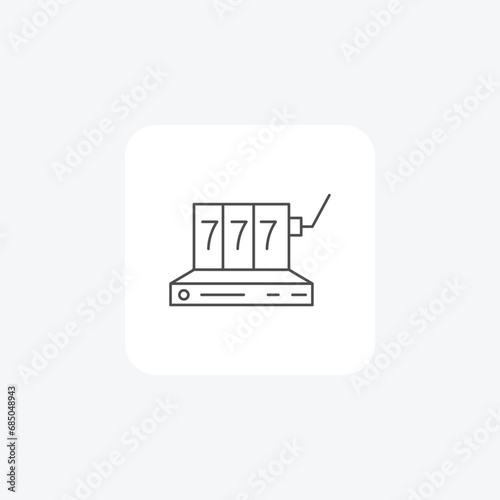 One-armed bandits,  thin line icon, grey outline icon, pixel perfect icon