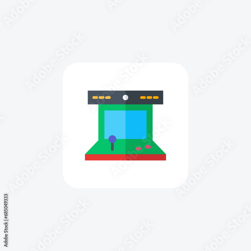 Retro gaming, Arcade cabinets, flat color icon, pixel perfect icon