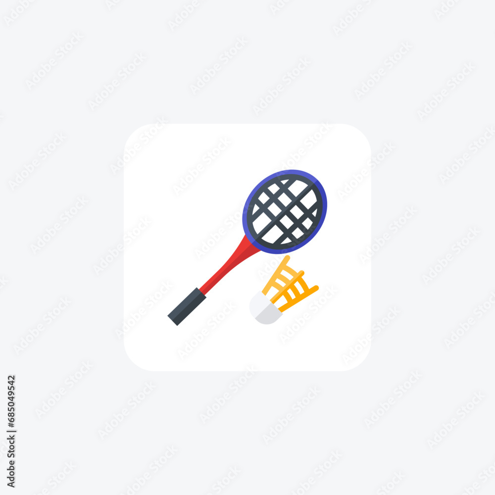 Badminton Racket flat color icon, pixel perfect icon Badminton Racket flat color icon, pixel perfect icon