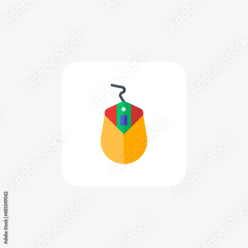 Gaming Mouse,Customizable DPI, Ergonomic Design,  flat color icon, pixel perfect icon