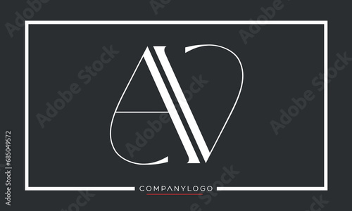 Alphabet letters AV or VA logo Monogram