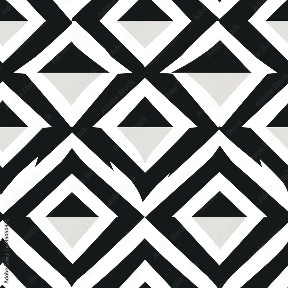 Black and White Geometric Pattern with Optical Illusion Effect Black and White Geometric Pattern with Optical Illusion Effect