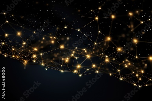 Abstract technology background with connecting dots and lines. Connection structure. Vector illustration, Digital background with a complex network of dots and lines interconnected, AI Generated