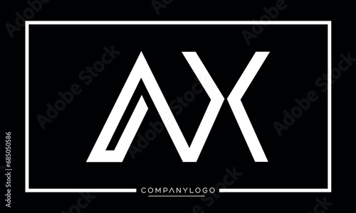 Alphabet letters icon logo AX or XA