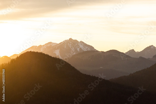 Abendrot im Gebirge