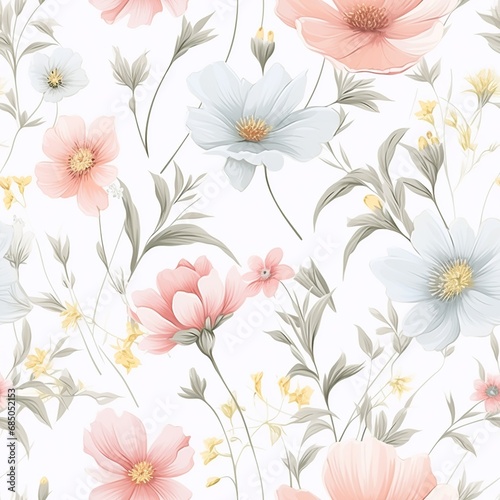 Pastel Wildflower Seamless Pattern for Decor