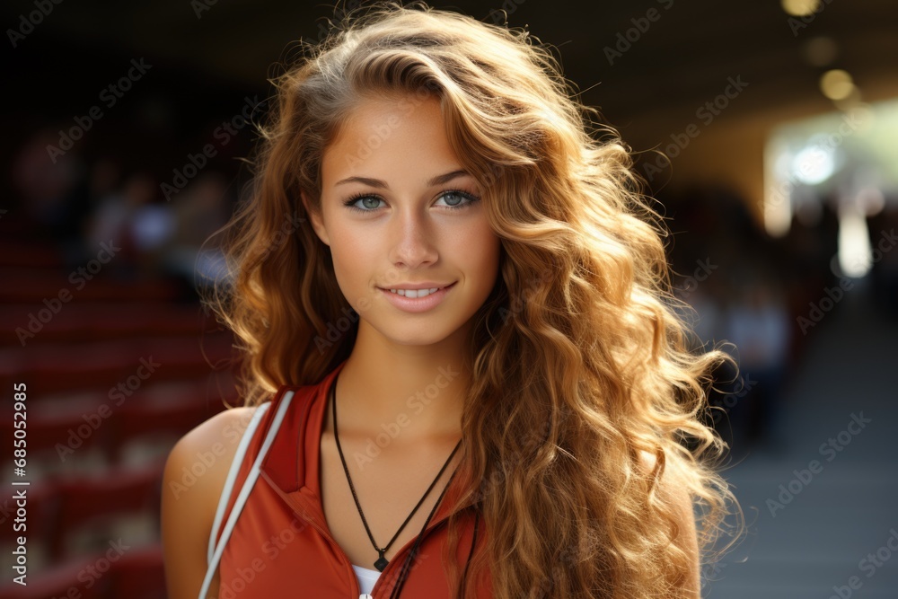 Closeup girls face, 19 year old high school senior portrait