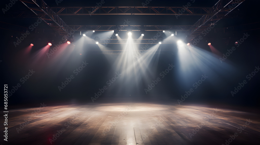 Empty stage with dramatic lighting before the performance - obrazy, fototapety, plakaty 