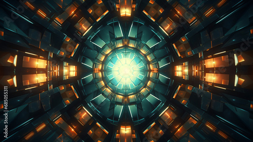Sci-fi geometric design kaleidoscope