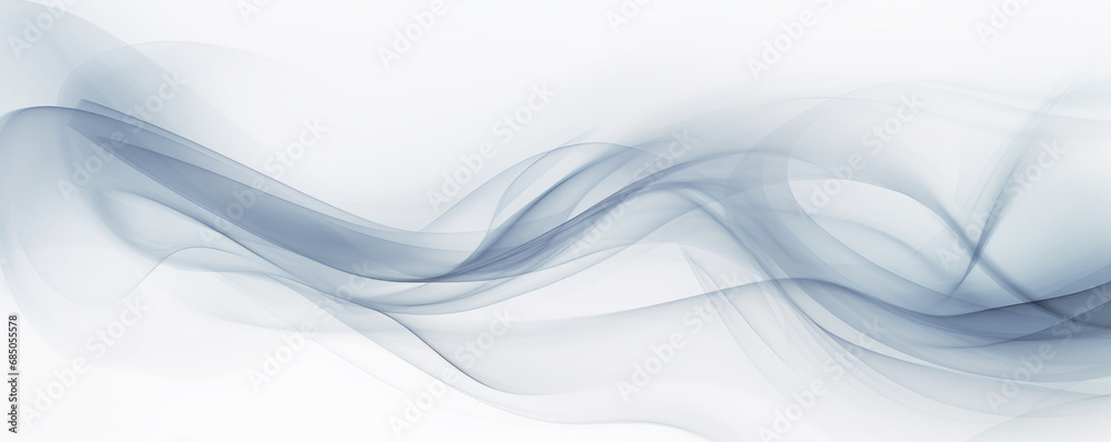 Abstract soft waiving lines smoke background in white and blue colour