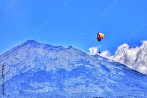 Paragliding is one of the extreme sports of Indonesian society which takes off from the peak of Mount Telomoyo or Mount Gajah in Central Java