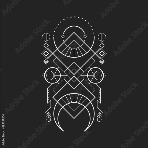 Geometry of sunlight and half moon for merchandise, apparel or other