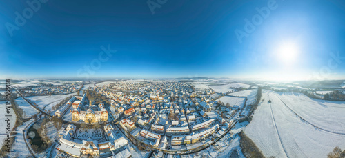 Ellingen in Mittelfranken im Winter  360 Grad Rundblick