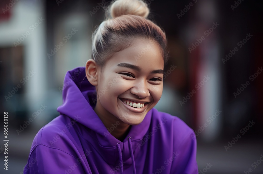 Asian smiling woman mobile phone. Home beauty outdoor smart app. Generate Ai Asian smiling woman mobile phone. Home beauty outdoor smart app. Generate Ai