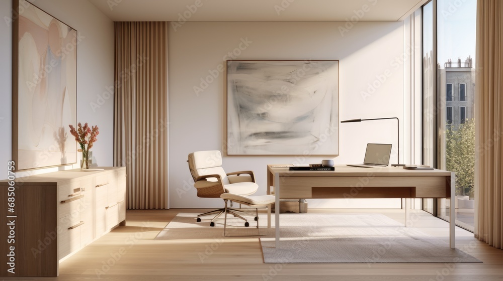 Fototapeta premium A minimalist executive suite photo realistic illustration - Generative AI.