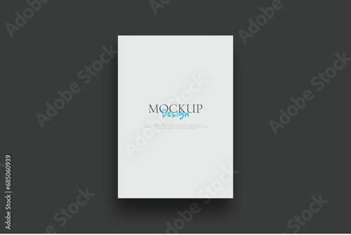 Blank plain white book cover mockup, top view, black mock up isolated background with Textured Hard Cover