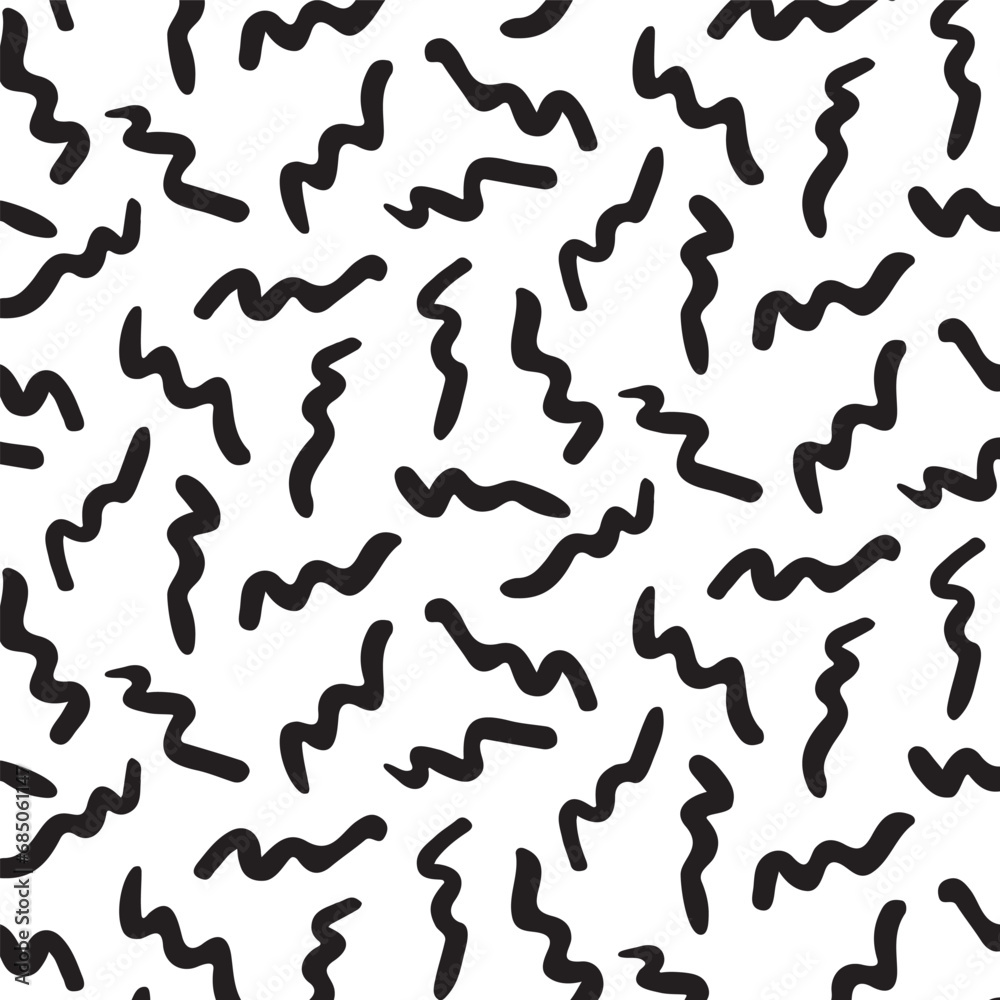 Hand drawn vector illustration of black lines pattern.