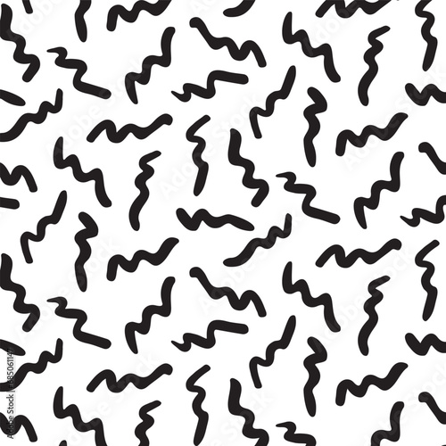 Hand drawn vector illustration of black lines pattern.