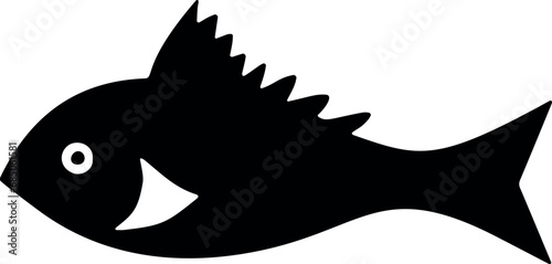 Fish silhouette swimming gracefully in a transparent aquatic realm, showcasing elegant curves and an innate sense of freedom. Generative AI