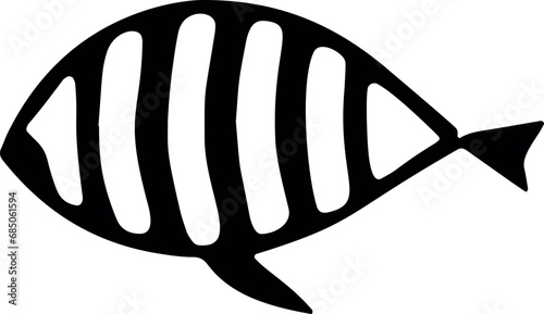 Minimalist fish silhouette on a transparent background, portraying elegance, simplicity, and harmony with nature. Generative AI