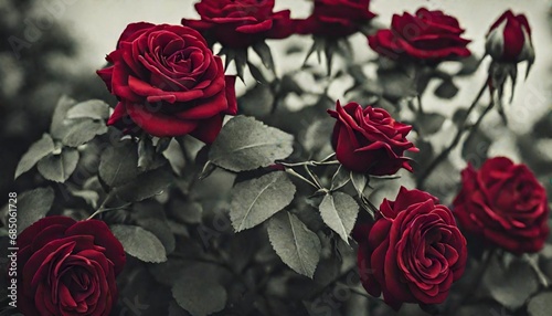 red roses on black background