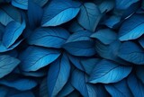 abstract background of neatly arranged blue leaves. generative ai