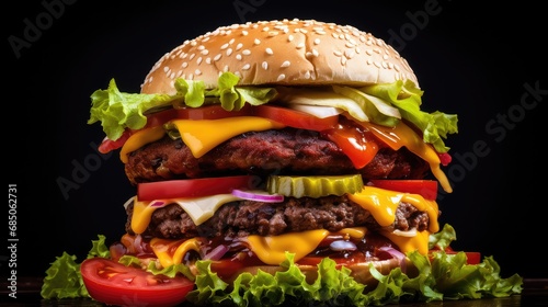 delicious background burger food colorful illustration tasty gourmet  juicy mouthwatering  fast grilled delicious background burger food colorful