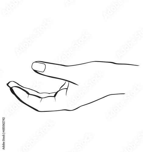 Template of a drawn hand that could hold something
