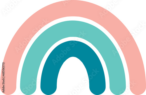 Cute colorful rainbow icon. Perfect for kids, posters, prints, cards, fabric.