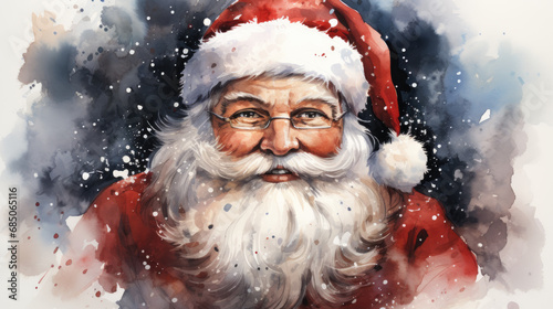 Watercolor Santa Claus portrait © phazzart