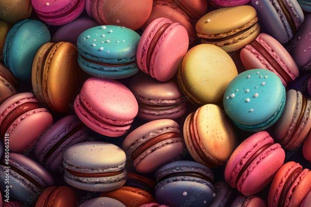 Fotografie Colorful macaroni cookies
