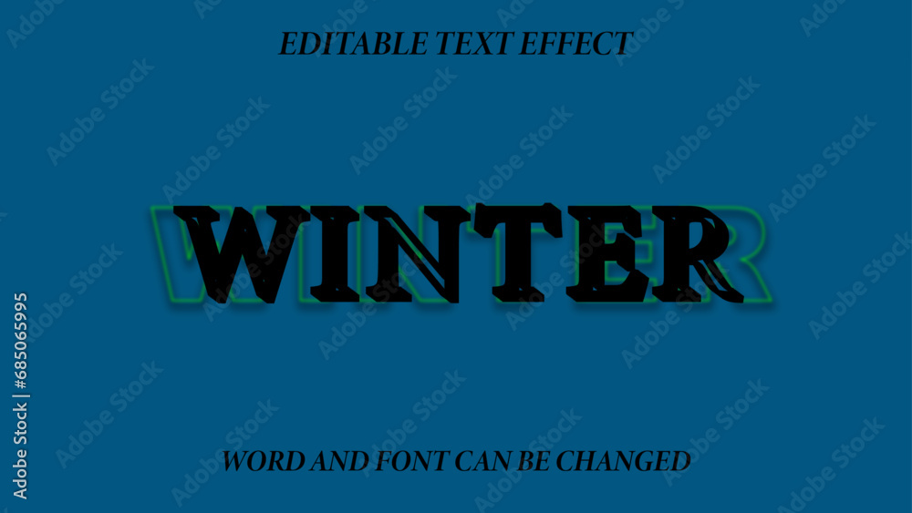 winter editable text effect. text effect vector illustration
