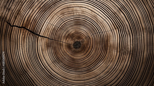 Spiral patterns in a slice of wood, the tree's rings telling tales of time.
