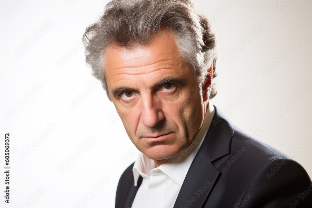 Portrait of middle-aged man with a serious face Portrait of middle-aged man with a serious face