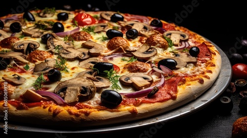 crust baked pizza food photo illustration toppings mozzarella, tomato sauce, oven homemade crust baked pizza food photo
