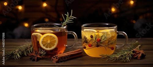 Healing hot tea made with l...