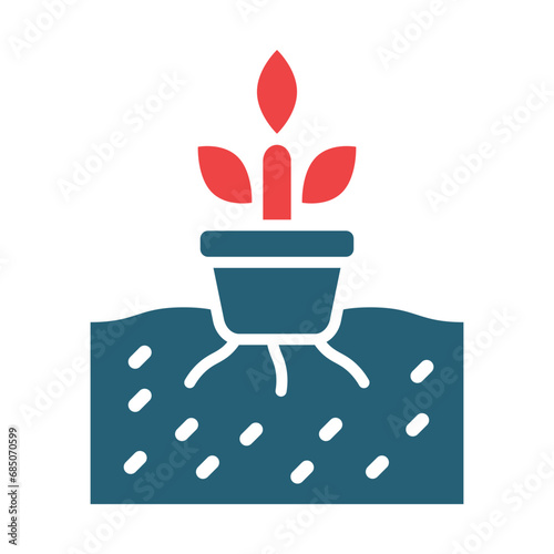 Hydroponics Glyph Two Color Icon Design