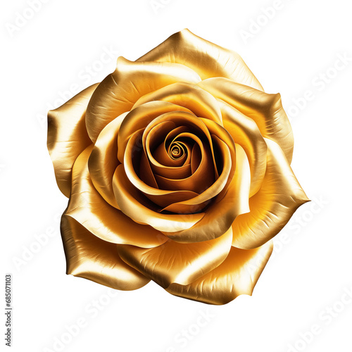  Golden rose flower head isolated #685071103