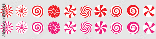 Pepermint Candy icon vector set. Sweet illustration sign collection. Candy symbol. Dessert logo. photo