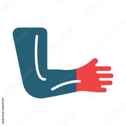 Arm Glyph Two Color Icon Design