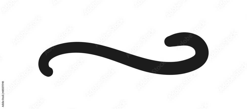 Swoosh and swoops underline typography tail shape. Brush drawn thick curved smear. Hand drawn curly swish, swash, squiggle, twiddle. Vector calligraphy doodle swirl. Vector Underlined icon. Swoosh and swoops underline typography tail shape. Brush drawn thick curved smear. Hand drawn curly swish, swash, squiggle, twiddle. Vector calligraphy doodle swirl. Vector Underlined icon.