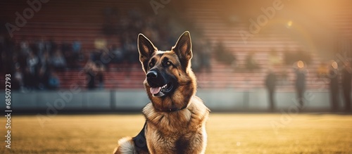 German shepherd s obedience competition training copy space image photo