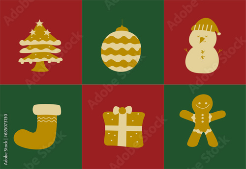 Set of Christmas , Christmas decorative, merry christmas
