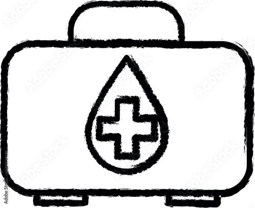 blood donation, bag vector icon in grunge style