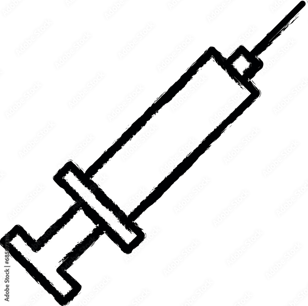 blood donation, syringe vector icon in grunge style