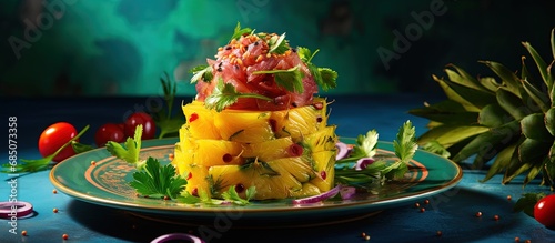 Gourmet tuna salad with man...