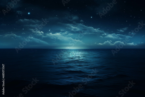 The sky and the sea at night Among the stars that shine brightly to be seen at night. © Gun