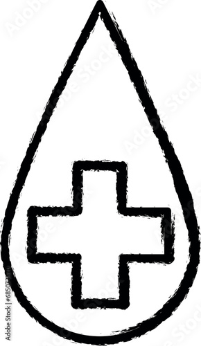 blood type vector icon in grunge style
